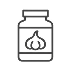Garlic Icon in Minimalist Style with Line Art Design  