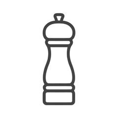 Pepper shaker icon depicting minimalistic design in black and white  