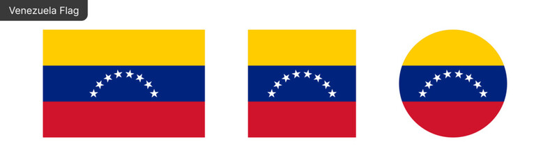 Venezuela flag png vector. Venezuela Square and round icon isolated on transparent PNG background. Venezuela flag icon
