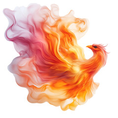 Vibrant Abstract Phoenix Design with Flowing Colors and Ethereal Elements