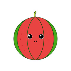 Fototapeta premium Cute seedless watermelon cartoon vector