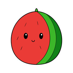 Obraz premium Cute seedless watermelon cartoon vector