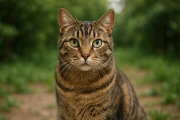 Fototapeta premium Majestic tabby cat outdoors