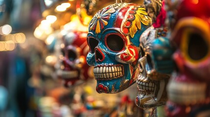 Fototapeta premium Colorful Day of the Dead Skull Mask