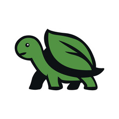 Minimalist Leaf Turtle Logo – Eco-Friendly Vector Design