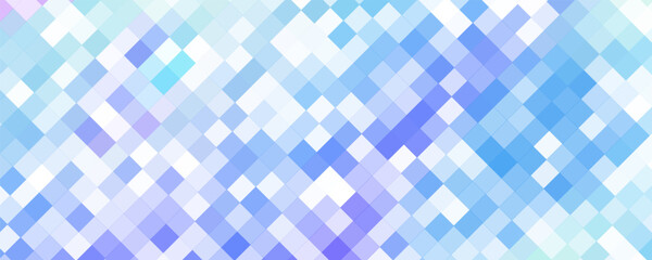 Gradient blue background. Geometric texture of light-dark blue squares.