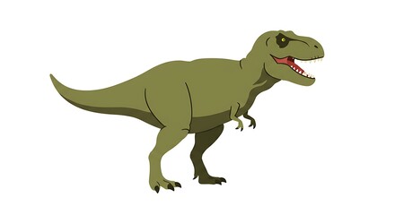 Fototapeta premium Illustration of a formidable tyrannosaurus rex with sharp teeth on white background