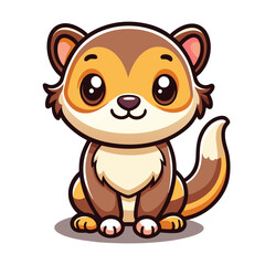 Obraz premium Cute cartoon weasel