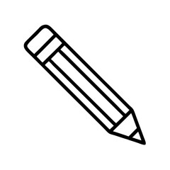 Pencil Outline Vector Illustration &ndash; Drawing and Writing Icon in Line Style
