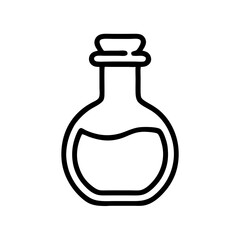 Flask Outline Icon Lab Equipment Line Minimal Chemical Container