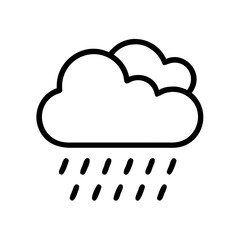 Rain Cloud Outline &ndash; Weather Line Art Icon