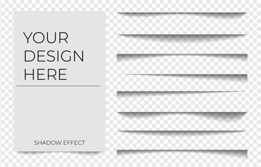 Set of realistic shadow effect different shapes page separation