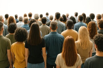 Obraz premium Diverse crowd facing forward.