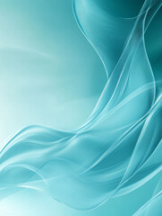 Naklejka premium Abstract blue flowing waves on a light aqua background.