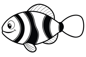 vector illustration of a cartoon clownfish.