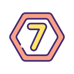 Number 7 Icon vector stock illustration