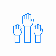 raised hands icon sign vector