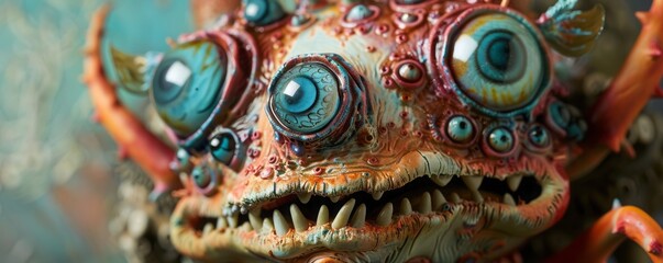 Obraz premium Monster with big eyes and a mouth