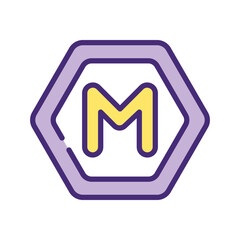 Letter M Icon vector stock illustration