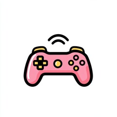 Wireless signal and colorful design come together in a game controller icon, modern gaming concept