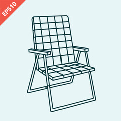 Hand drawn lawn chair design vector flat isolated illustration