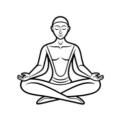 Yoga Pose Line Art Illustration