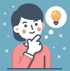 vector image of a person thinking