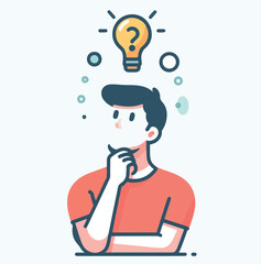 vector image of a person thinking