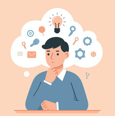 vector image of a person thinking