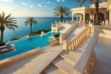 Fototapeta premium swimming pool in the hotel