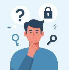 vector image of a person thinking