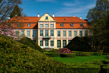  Lawns and flowerbeds in Oliwa Park in Gdansk