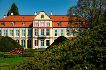  Lawns and flowerbeds in Oliwa Park in Gdansk