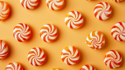 Bunch of candy with swirls on them