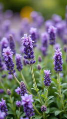 Obraz premium A close-up photograph of lavender flowers, symbolizing natural agriculture or permaculture.