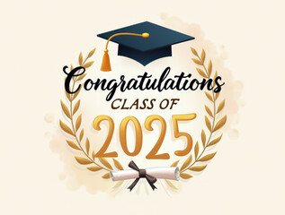 A congratulatory graduation card: “Congratulations Class of 2025” in elegant script