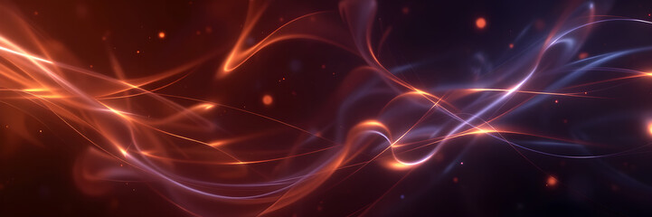 Fototapeta premium Intertwined Red and Blue Energy Lines Background Concept. Dynamic glowing electric light trails and sparkling particles twist together on dark backdrop. Vibrant.