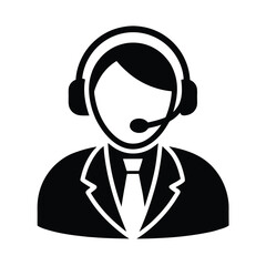 Agent Support Service Silhouette Icon