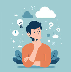 vector image of a person thinking