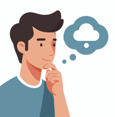 vector image of a person thinking