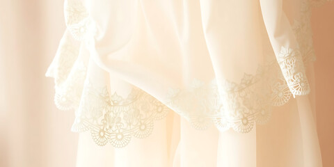 Fototapeta premium white wedding dress on the curtains
