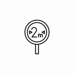 two meters icon sign vector