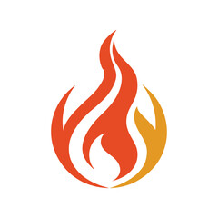 abstract fire symbol on white background