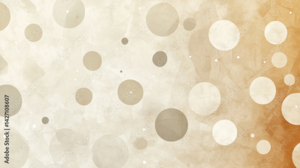 Poster abstract background with soft ecru tones dotted design and eggshell paper texture