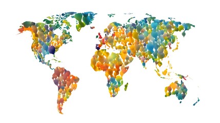 Obraz premium Global Atlas Pattern with Person Design Elements for Modern Projects