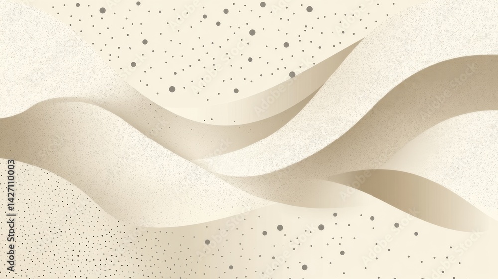 Fototapete abstract background with soft ecru tones dotted design and eggshell paper texture