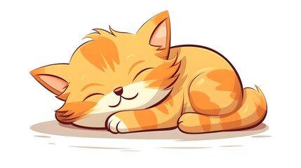 Fototapeta premium Funny and Cute Cat Sleeping Vector Illustration for Various Design Projects