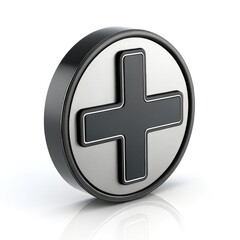 Obraz premium white cross on white background