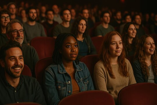 Audience enjoying captivating theater performance.