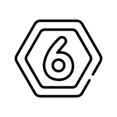 Number 6 Icon vector stock illustration